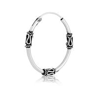 NKlaus Créole Bali simple boucle d'oreille 25mm en argent sterling 925 médiéval gothique 1789