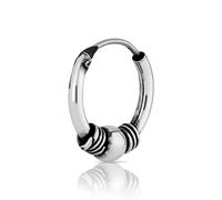 NKlaus Créole Bali simple boucle d'oreille boule 10mm argent sterling 925 médiéval gothique 1784