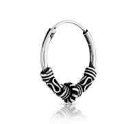 NKlaus Créole simple boucle d'oreille 14mm Bali orné Serpent Celtique 925 argent sterling 4959