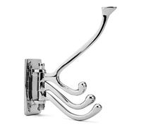 NKlaus Crochet à vêtements quadruple pivotant laiton massif argent Maritim Crochet de garde-robe 11788