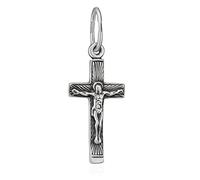 NKlaus Croix en argent massif 925 Croix orthodoxe Pendentif Symbole de Foi 6231 Baptême