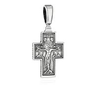 NKlaus Croix en argent massif 925 Croix orthodoxe Pendentif Symbole de Foi 6237 Baptême