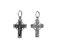 NKlaus Croix en argent massif 925 Croix orthodoxe Pendentif Symbole de Foi 6273 Baptême