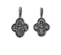 NKlaus Croix en argent massif 925 Croix orthodoxe Pendentif Symbole de Foi Baptême