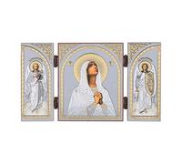 NKlaus - Deva Maria - Icône Triptyque chrétien - Bois Voyage Autel Iconographie 16880