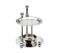 NKlaus Encensoir Ø 9cm Laiton nickelé Encensoir argenté Support d'encens réglable en Hauteur pour encens résines sur Bougie Chauffe-Plat 2759