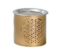 NKlaus Encensoir Fer Fleur de Vie - Motif Or Hauteur : 6cm Mode de Fonctionnement Bougie à réchaud Encens 10910