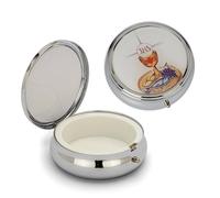 NKlaus Étui métal argent motif calice 6x2cm chapelet hostie petite boîte communion 2544