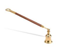 NKlaus Extincteur de Bougie en Laiton avec poignée en Bois d'env. 29 cm de Long tête Mobile Chandelier-Lampe à Huile-extincteur de Bougie 4036