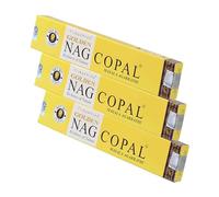 NKlaus Golden Nag Copal Lot de 3 bâtons d'encens 45 g - Résine puissante pour le nettoyage spirituel, la méditation et les rituels - Encens naturel roulé à la main