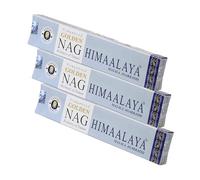 NKlaus Golden Nag Himalaya Lot de 3 bâtonnets d'encens roulés à la main, avec parfum végétal clair, 45 g, qualité masala pour la méditation et la pleine conscience