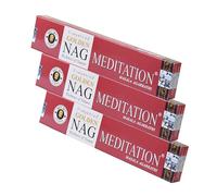 NKlaus Golden Nag Meditation Lot de 3 bâtonnets d'encens indiens faits à la main pour la tranquillité intérieure, la clarté et la pratique spirituelle 45 g