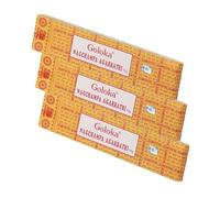 NKlaus Goloka Nag Champa Lot de 3 bâtonnets d'encens traditionnels indiens, roulés à la main et naturels, 48 g, idéaux pour la méditation, le yoga et la détente