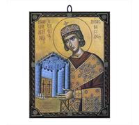 NKlaus Icône Constantin Constantine 60029 - 9,7 x 13,5 x 1,2 cm - Icône chrétienne orthodoxe de Grèce