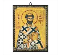 NKlaus Icône de Saint Augustin 60012 - 9,7 x 13,5 x 1,2 cm - Icône chrétienne orthodoxe de Grèce