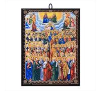 NKlaus Icône de Toussaint, icône chrétienne orthodoxe, 9,7 x 13,5 x 1,2 cm | L'icône orthodoxe provient de Grèce