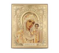 NKlaus Icône Mère de Dieu de Kazan Bois 15x18cm Iconographie Modèle orthodoxe Impression d'art 39112