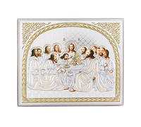 NKlaus - La Dernière Cène - Icône en bois 15 x 18 cm chrétienne orthodoxe - Iconographie 16558