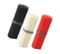 NKlaus Lot de 150 bougies à tige de 16 cm - Noir, blanc et rouge - Anti-gouttes et sans suie - Bougies fines pour décoration, restauration, événements, mariage, bougeoirs et décoration de table 40762