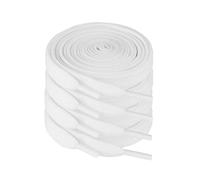 NKlaus Lot de 2 paires de lacets blancs, 130 cm, plats et robustes, en polyester, pour baskets, le quotidien et les chaussures de sport, durables et universels