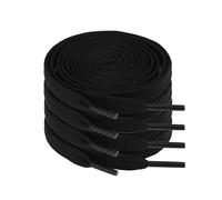 NKlaus Lot de 2 paires de lacets plats de 130 cm, noirs, 100 % coton, indéchirables et durables, parfaits pour les baskets, les chaussures de sport et les chaussures de loisirs