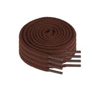 NKlaus Lot de 2 paires de lacets ronds 90 cm, marron, en 100 % coton, indéchirables, confortables, pour baskets, chaussures de sport et chaussures de tous les jours