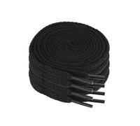 NKlaus Lot de 2 paires de lacets ronds de 120 cm, noir, 100 % coton, durables et solides, idéaux pour les baskets, les chaussures de sport et les chaussures de tous les jours
