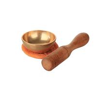 NKlaus Lot de mini bols chantants en laiton, 5 x 2 cm, avec maillet en bois et support, pour la méditation, la pleine conscience et la détente