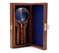 NKlaus Loupe dans sa boîte en Bois en Laiton avec poignée en Bois Loupe de Lecture grossissante de 7,5 cm 11721