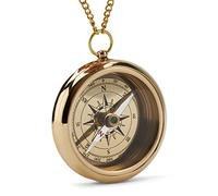 NKlaus Maritim Boussole 6cm avec chaîne en Laiton doré Boussole de Poche Boussole de Navigation 11669