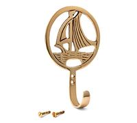 NKlaus Maritim crochet bateau en laiton doré 8,5x13,5x3cm crochet à vêtements crochet de plafond 11597