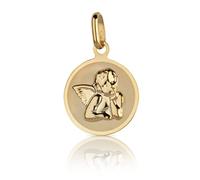 NKlaus Medallion Ange rêvant Rond ? 12mm Pendentif Médaille 333 Or jaune 8 carats 13188