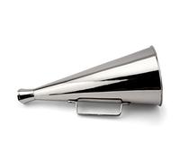 NKlaus Mégaphone maritime laiton massif argenté 36cm de long Tube vocal style antique Corne de brume 11802