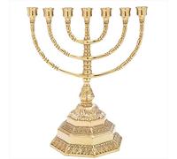 NKlaus Menorah 35cm de Haut 7er pour Bougies jusqu'à Ø 2cm Chandelier Grand Chandelier Laiton doré Brillant 2881