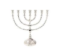 NKlaus Menorah Chandelier à 7 Branches Laiton doré Bougies jusqu'à Ø 1,5cm Hauteur du Chandelier : 20cm Largeur de la Menora :22cm Articles d'église Décoration 4171