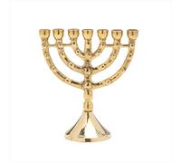 NKlaus Menorah Hauteur 11cm Chandelier 7 Places pour Bougies jusqu'à Ø 1cm Petit Chandelier bougeoir Laiton doré 2883