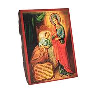 NKlaus Mère de Dieu Guérisseuse, Chrétienne icône en bois massif 16x12,5cm fait main 37027
