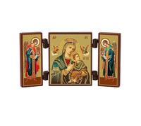 NKlaus - Mère du Perpétuel Secours - icône chrétienne Triptyque - Strastnaja Vsepomogajushhaja - Voyage autel Bois 36172