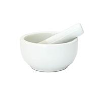NKlaus mortier en porcelaine Ø 10cm blanc avec pilon Mortarium 0,4kg lourd bol à râper épices herbes encens lavable au lave-vaisselle 4026