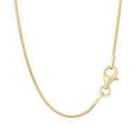 NKlaus Motif serpent magique : chaîne serpent en argent 925 plaqué or jaune 42 cm, 45 cm, 50 cm, 0,9 mm de largeur - Un collier filigrane pour une élégance subtile