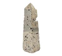 NKlaus Obélisque en pyrite - Tour en or fou - Pierre de protection pour la méditation, le travail énergétique et la décoration minérale