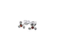 NKlaus PAAR 925 ARGENT STERLING Clous d'oreilles gothiques celtiques Triskel Cristal rouge 7061
