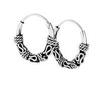 NKlaus PAAR 925 STERLING SILVER Celtic Bali Amica Boucles d'oreilles Créoles s 12mm 7096