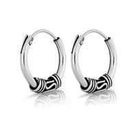 NKlaus Paire Ø 10mm Serpent Bali Créoles Celtiques 1,3mm Argent massif 925 Goth 4401