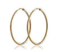 NKlaus paire 32mm créole 333 or jaune 8 carats or boucle d'oreille 1,5mm or fort 3072
