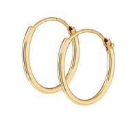NKlaus PAIRES EN OR véritable 585 CRÉOLES HOMMES Boucles d'oreilles Boucles d'oreilles 15 mm 1747