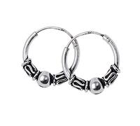 NKlaus Paire de boucles d'oreilles en argent 925 CREOLE celtique gothique 12mm 5044