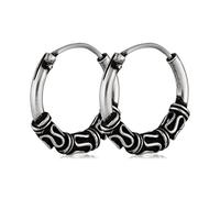 NKlaus Paire de boucles d'oreilles en argent 925 Créoles celtiques Gothique Celtique Piercing d'oreilles 14mm 5041