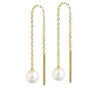 NKlaus Paire de boucles d'oreilles traversantes en or jaune 333 8 carats avec ancre diamantée pour femme et enfant