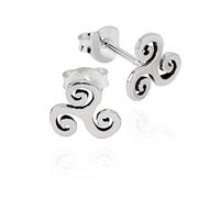 NKlaus Paire de boucles d'oreilles Triskel celtique 925 argent 8mm petites boucles d'oreilles gothiques femmes 11136